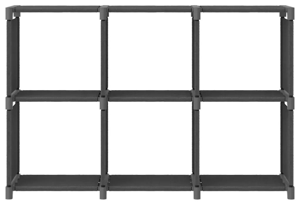 Unidade de prateleiras 6 cubos 103x30x72,5 cm tecido cinzento