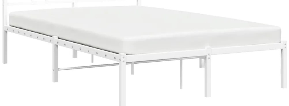 Estrutura de cama com cabeceira 120x200 cm metal branco
