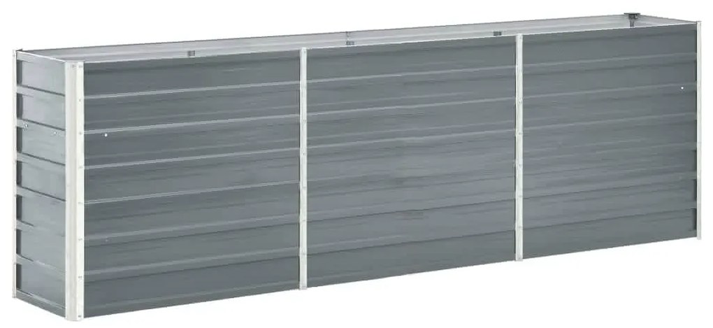 Canteiro elevado de jardim aço galvanizado 240x40x77cm cinzento