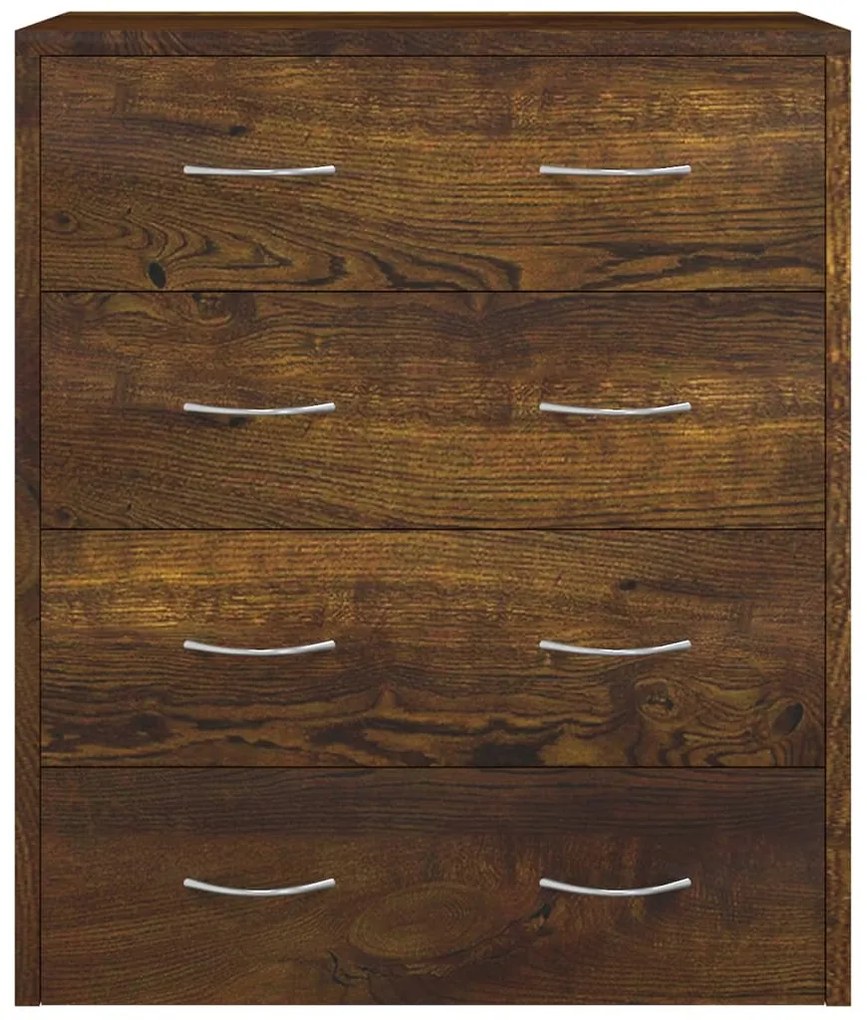 Aparador com 4 gavetas 60x30,5x71 cm carvalho fumado