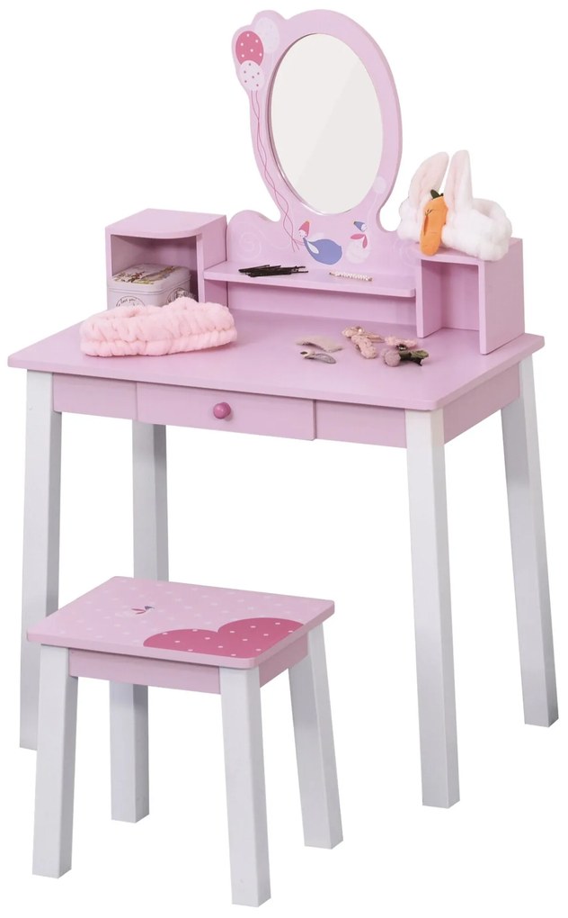 Toucador Infantil Rapunzel com Banquinho - Design Moderno