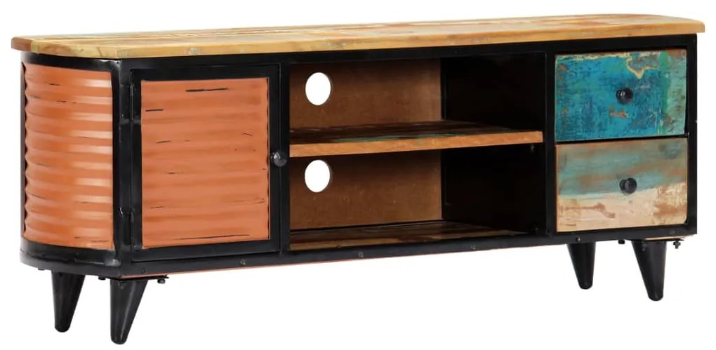 Móvel de TV 120x30x45 cm madeira recuperada maciça