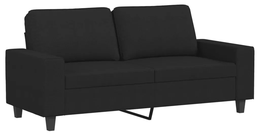 3 pcs conjunto de sofás tecido preto