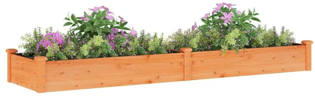 Canteiro elevado c/ forro 240x60x25 cm abeto maciço castanho