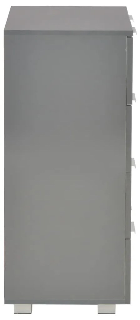 Aparador 60x35x80 cm derivados de madeira cinza brilhante