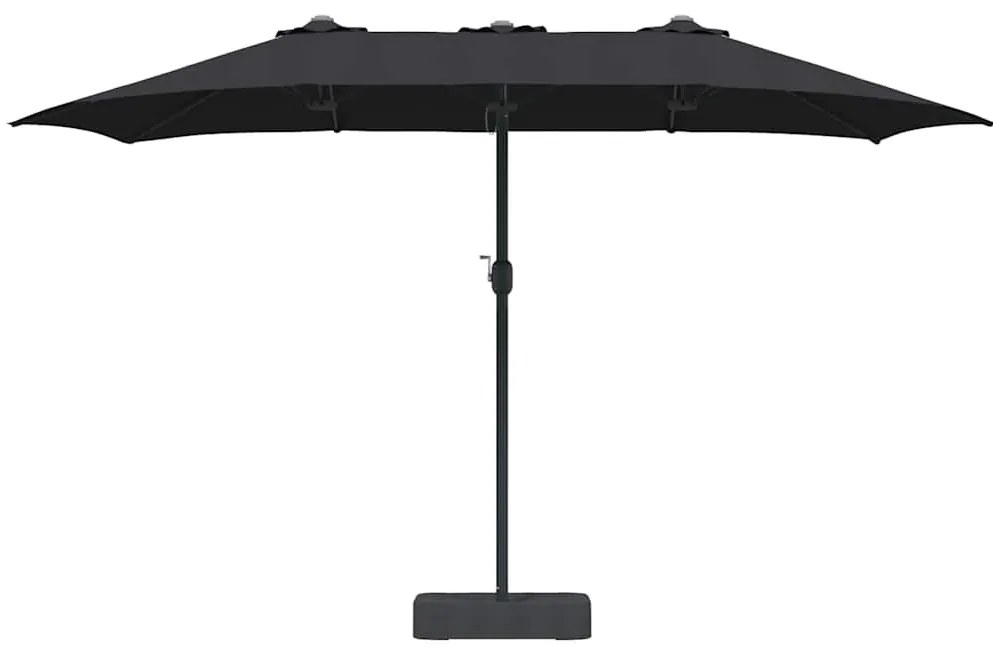 Guarda-sol de Jardim Preto 385 x 209 x 244 cm tecido