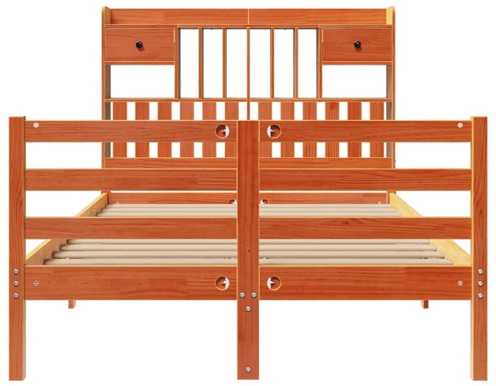 Cama com estante sem colchão 135x190 cm pinho maciço