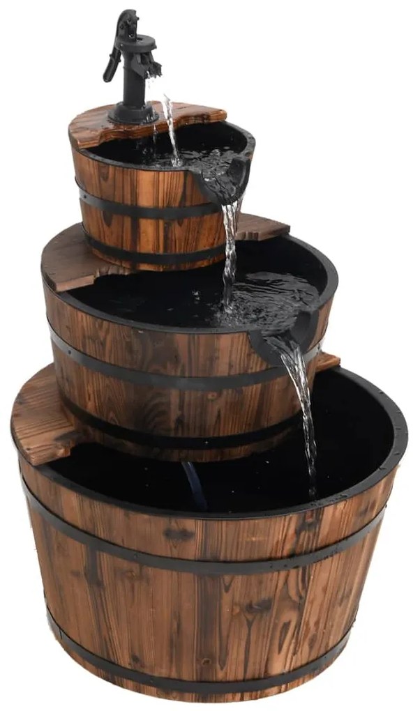 Fonte de água com bomba 60x60x94 cm abeto maciço