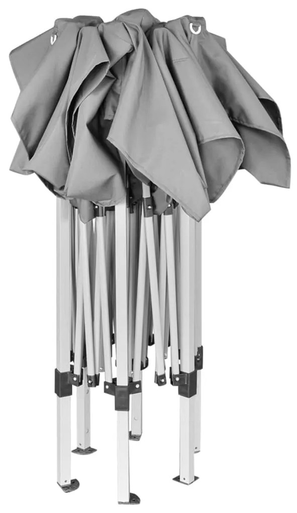Tenda festas pop-up dobrável hexagonal cinzento 3,6x3,1 m