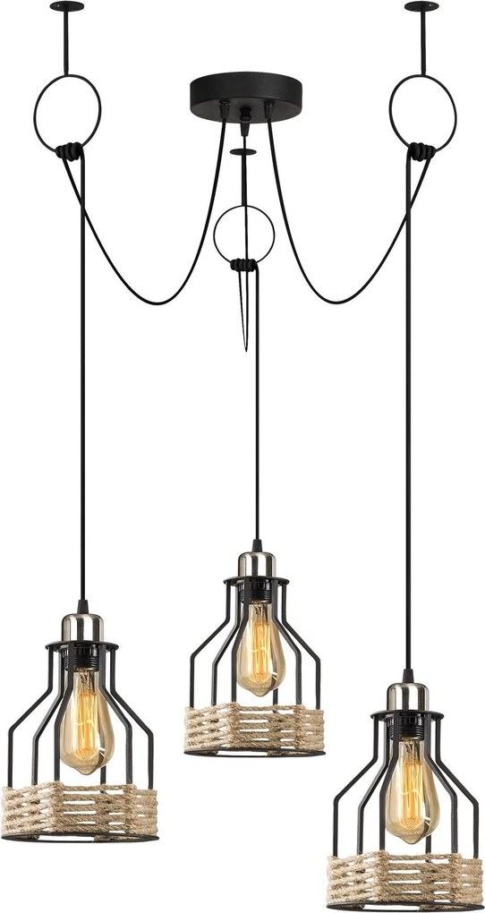 Chandelier Fiko – Preto – 97 cm de diâmetro