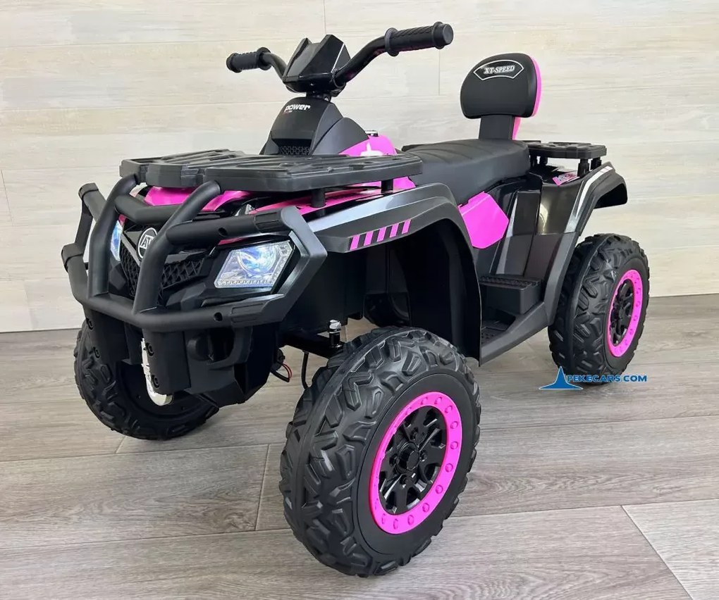 Moto 4 Eléctrica para crianças XT-SPEED 24V, 4x4, Rodas de borracha, Assento em couro sintético Rosa