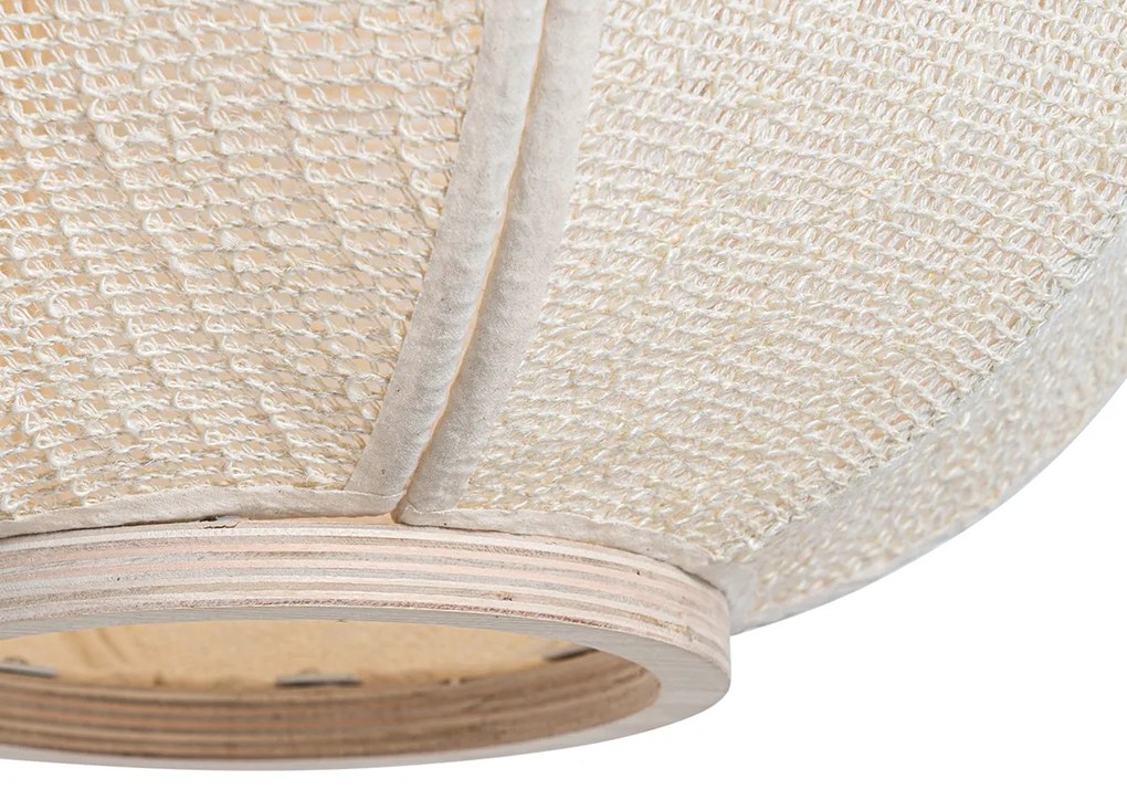 Candeeiro suspenso inteligente tecido natural 48 cm Incl. Wifi G95 - Rob