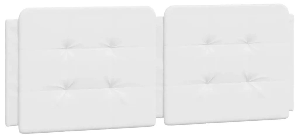 Cama com colchão 140x190 cm couro artificial branco