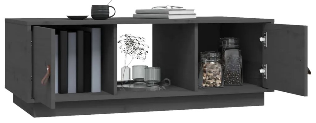 Mesa de centro 100x50x35 cm pinho maciço cinza