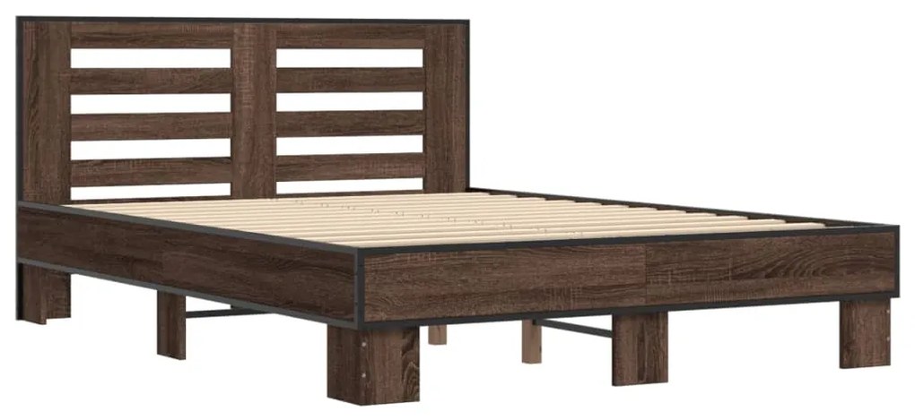 Estrutura de cama 140x190cm derivados madeira/metal