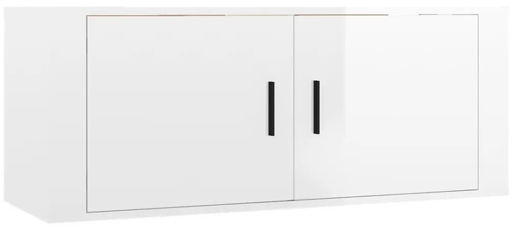 5 pcs conjunto móveis de TV madeira processada branco brilhante
