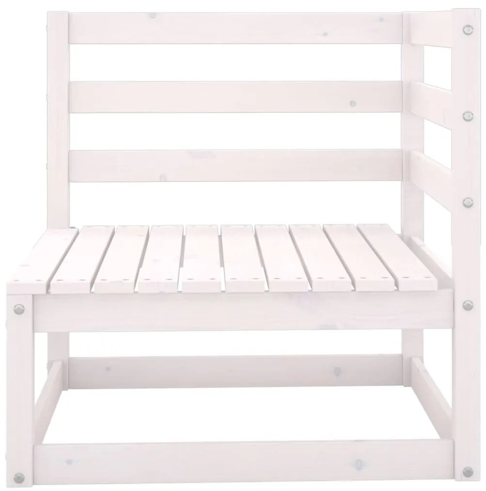 4 pcs conjunto lounge de jardim pinho maciço branco