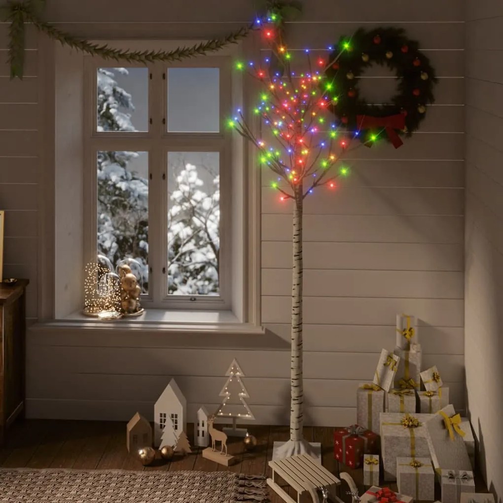 328683 vidaXL Árvore de Natal 180 LEDs salgueiro int./ext. 1,8 m colorido
