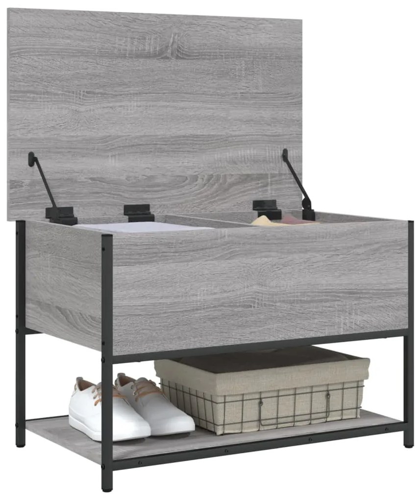 Banco arrumação 70x42,5x47 cm derivados madeira cinzento sonoma