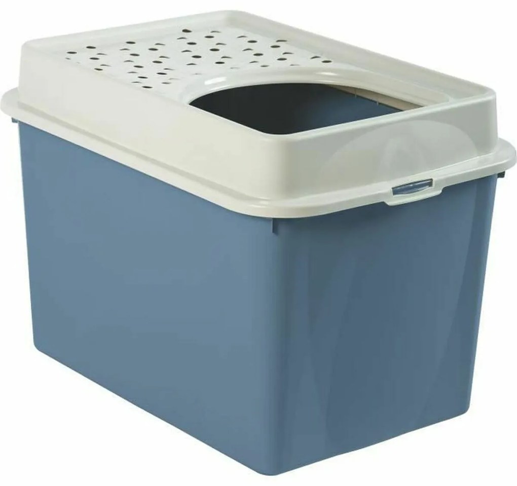 Caixa de Areia para Gatos Rotho My Pet BERTY 57 x 40 x 33 cm Azul/Branco