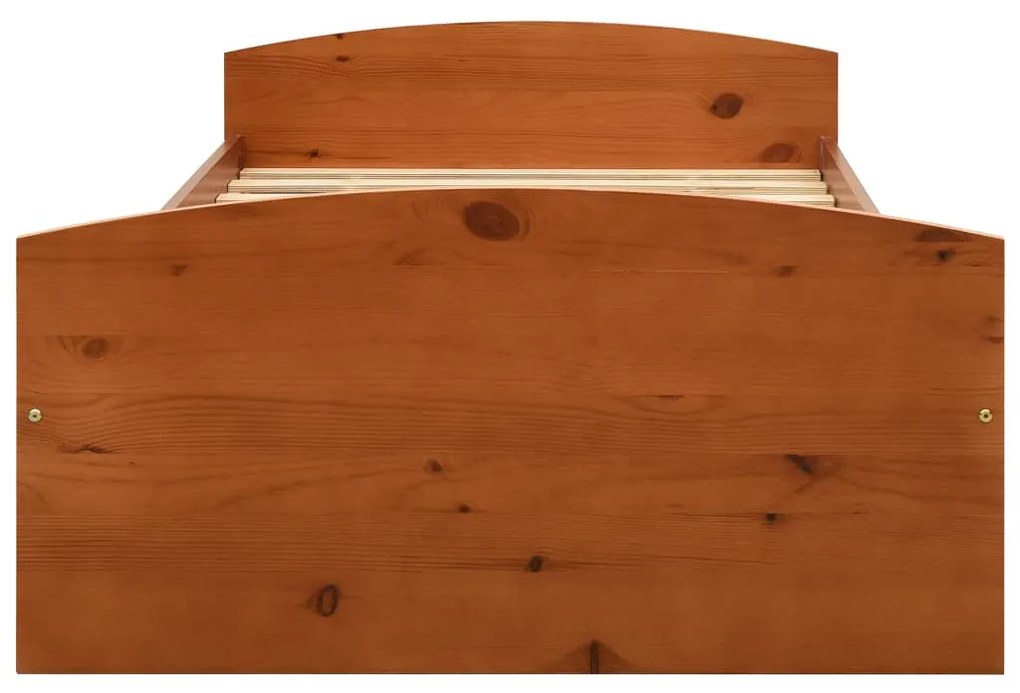 Estrutura cama c/ 2 gavetas 90x200 cm pinho maciço castanho mel