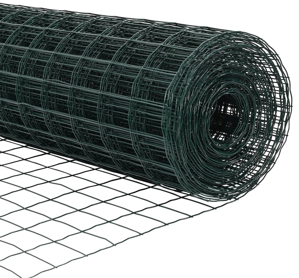 Cerca Euro com 5 Postes U Verde 1,6x10 m Aço