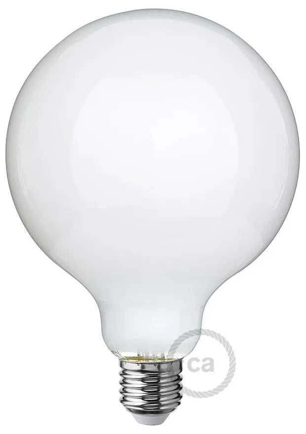 LED Milky White Light Bulb - Globe G125 - 7.5W E27 Dimmable 2700K