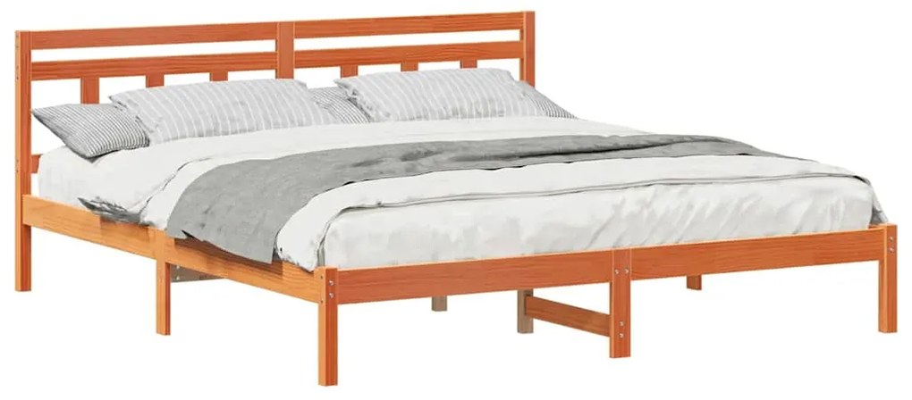 Estrutura da Cama Castanho 180 x 200 cm Madeira de Pinheiro