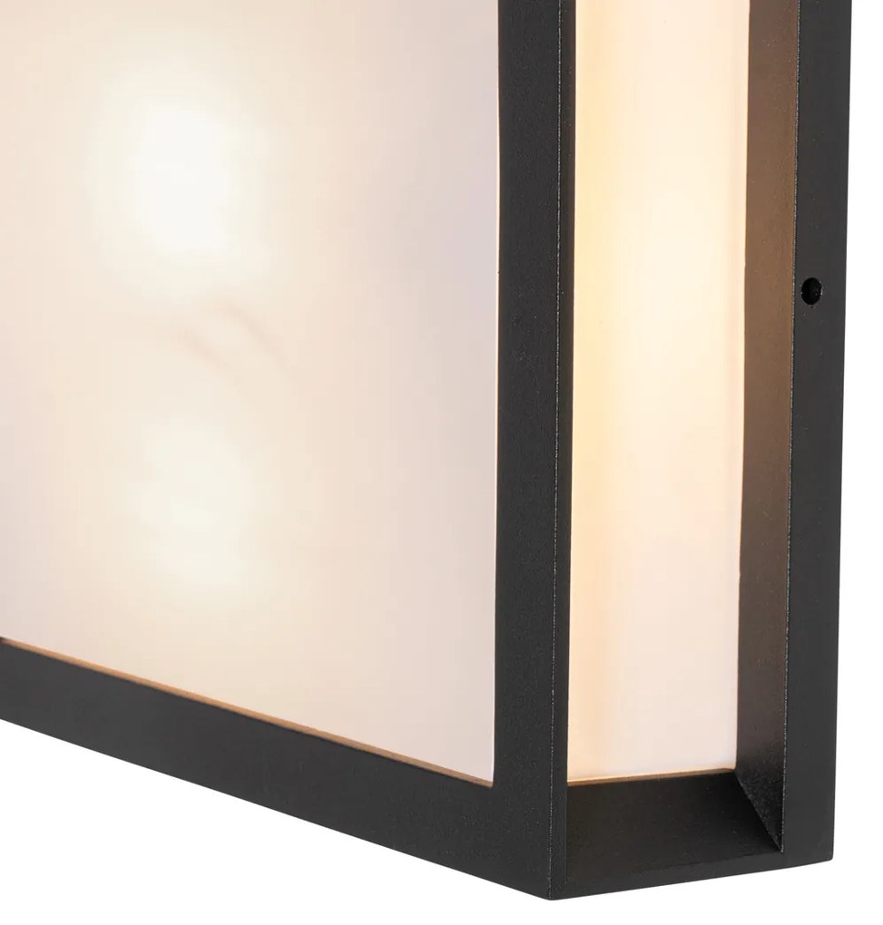 Candeeiro de parede exterior moderno preto 2 luzes IP44 - Jeffrey