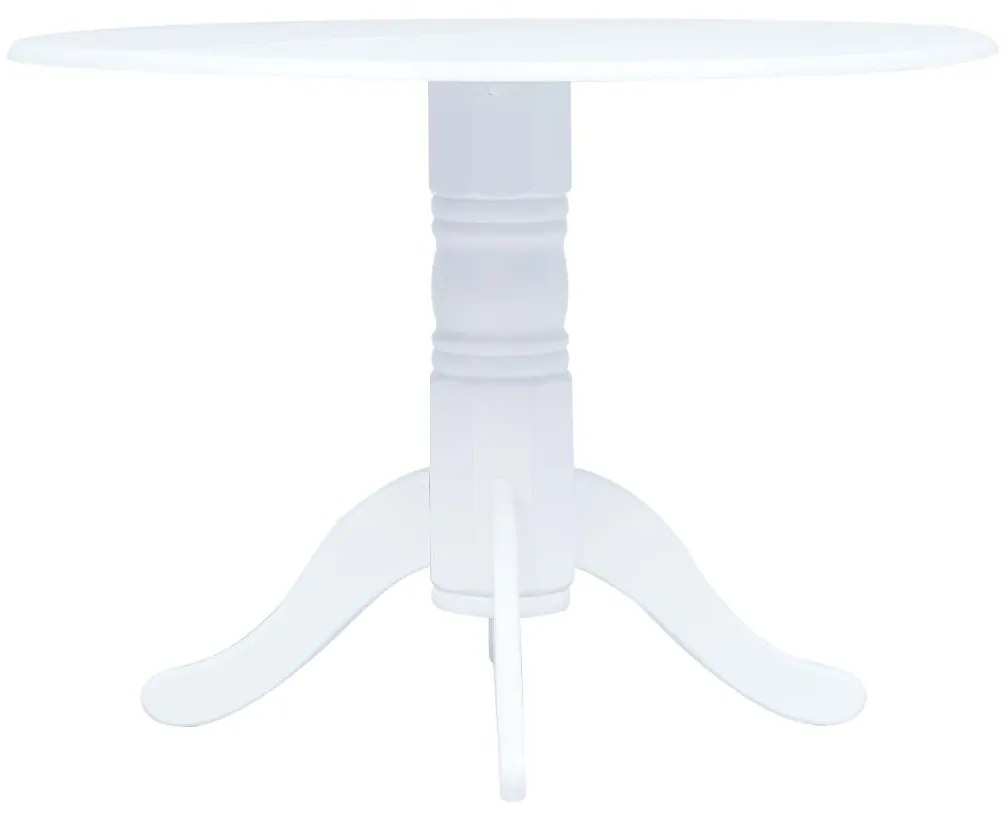 vidaXL Mesa de jantar 106 cm madeira de seringueira maciça branco