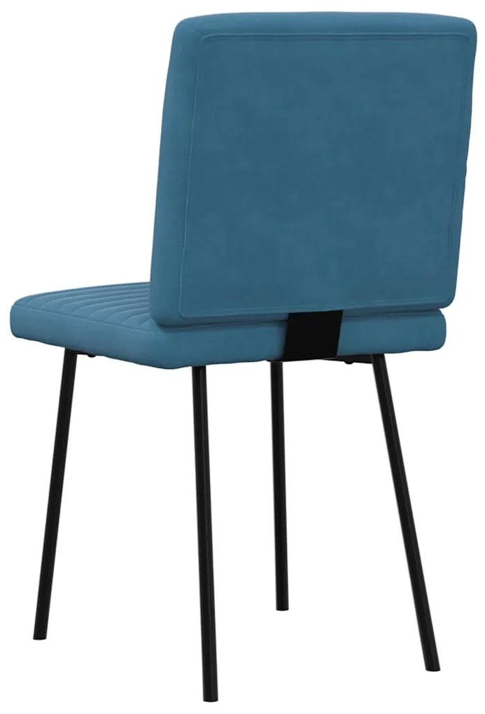 Cadeiras de jantar 2 pcs veludo azul