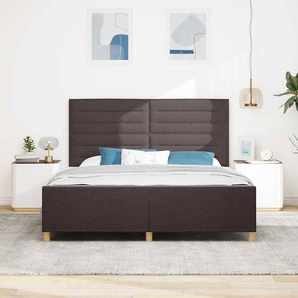 Cama vidaXL Castanho 180x200 cm Tecido