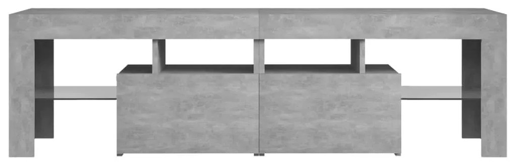 Móvel de TV com luzes LED 140x36,5x40 cm cinzento cimento