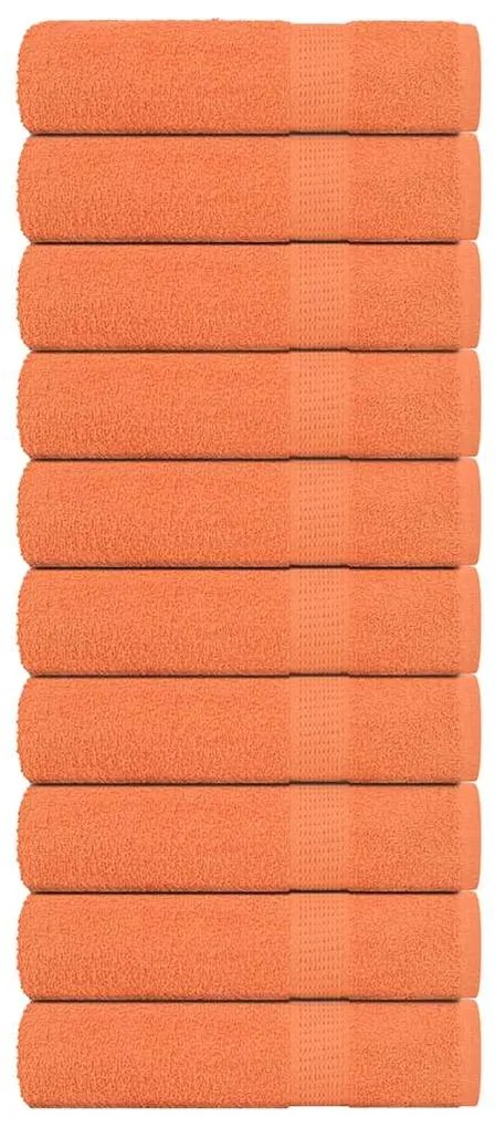 Toalhas de mãos 10 pcs 50x100 cm 360 gsm 100% algodão laranja