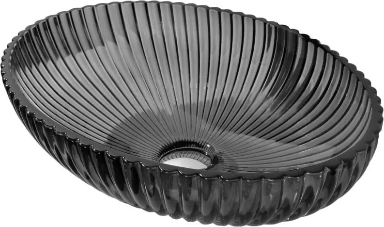 Mexen Zira lavatório de vidro de bancada 53 x 35 cm, preto - 24175370