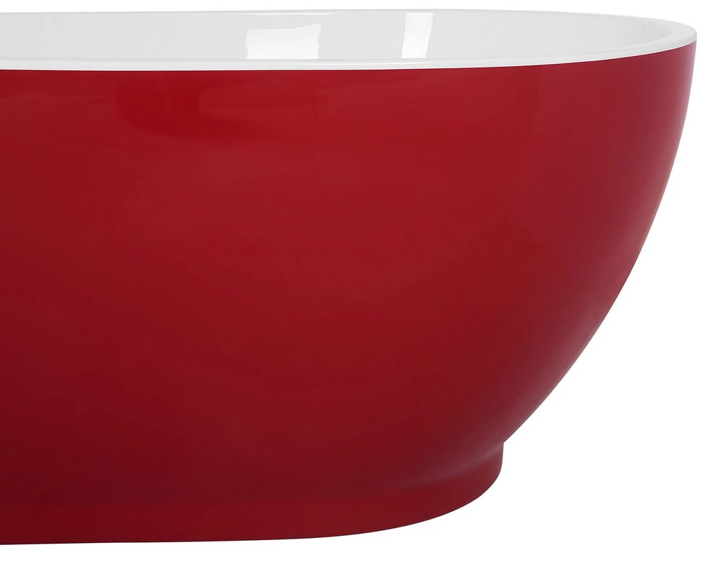 Banheira autónoma em acrílico vermelho e branco 173 x 82 cm GUIANA Beliani