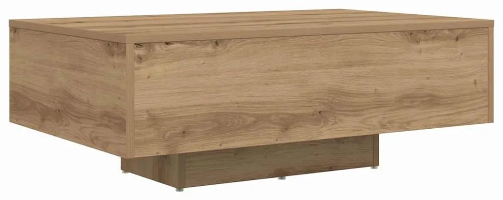 Mesa de centro vidaXL com luzes LED Carvalho Artesanal 85x55x31 cm