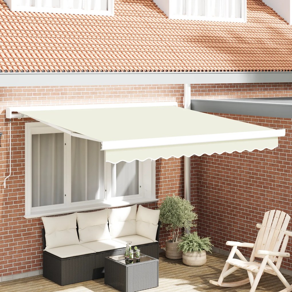 vidaXL Toldo Manual Retrátil Creme 300x250 cm