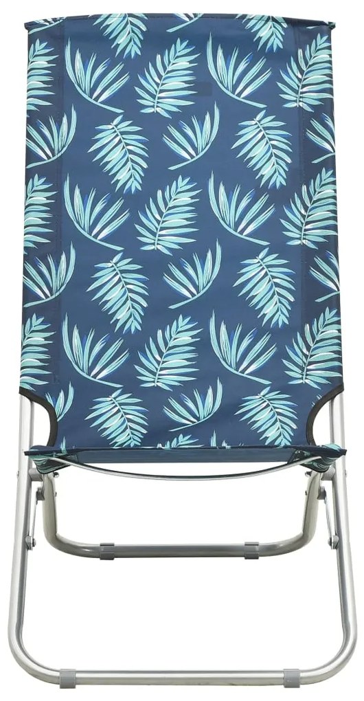 Cadeiras de praia dobráveis 2 pcs tecido padrão de folhas