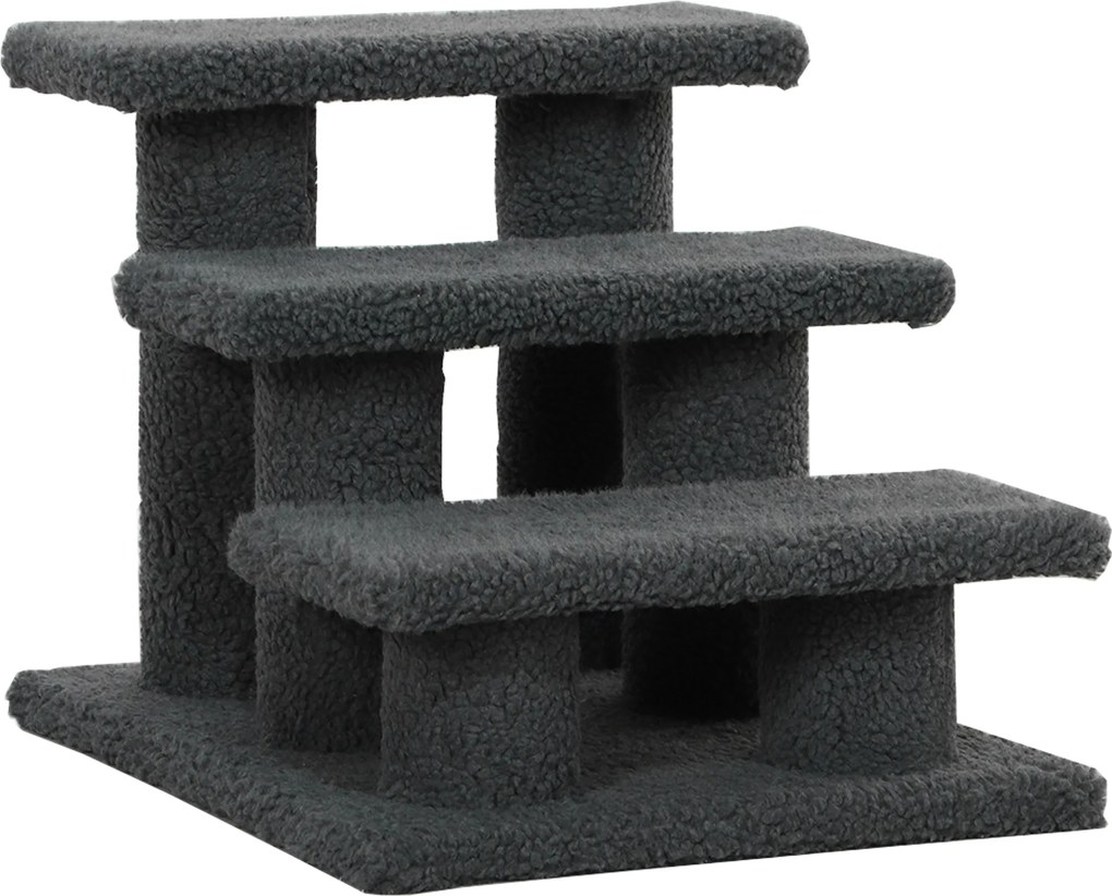 PawHut Escada para Gato 3 Degraus Escada para Animal Escada para Gato Escada para Pet 45 x 35 x 34 cm Cinza | Aosom Portugal