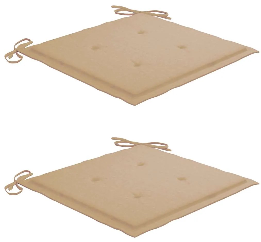 Cadeiras de jantar p/ jardim 2 pcs c/ almofadões acácia maciça