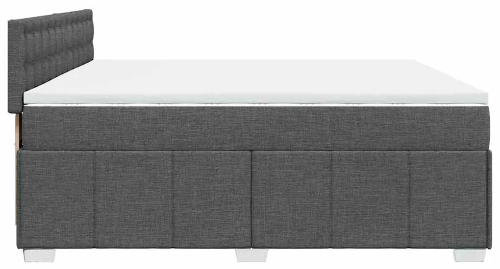 Cama com molas/colchão 200x200 cm tecido cinzento-escuro