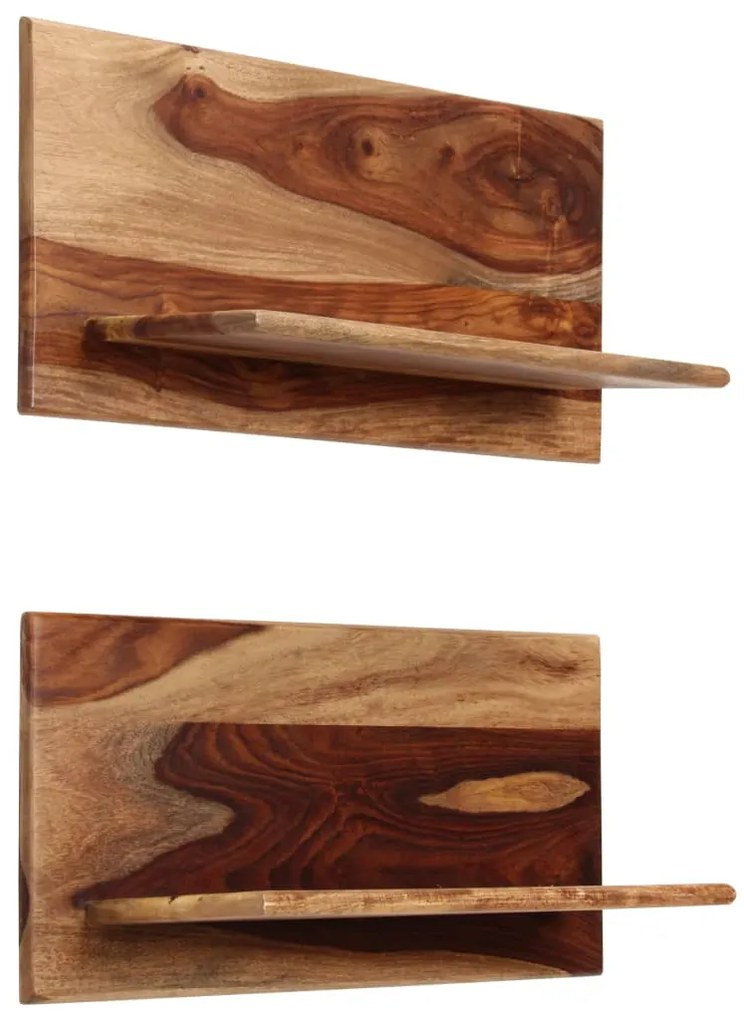 Prateleiras de parede 2 pcs 58x26x20cm madeira acácia maciça