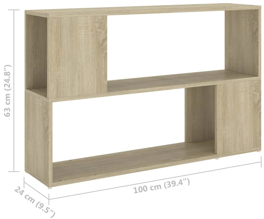 Estante 100x24x63 cm derivados de madeira cor carvalho sonoma