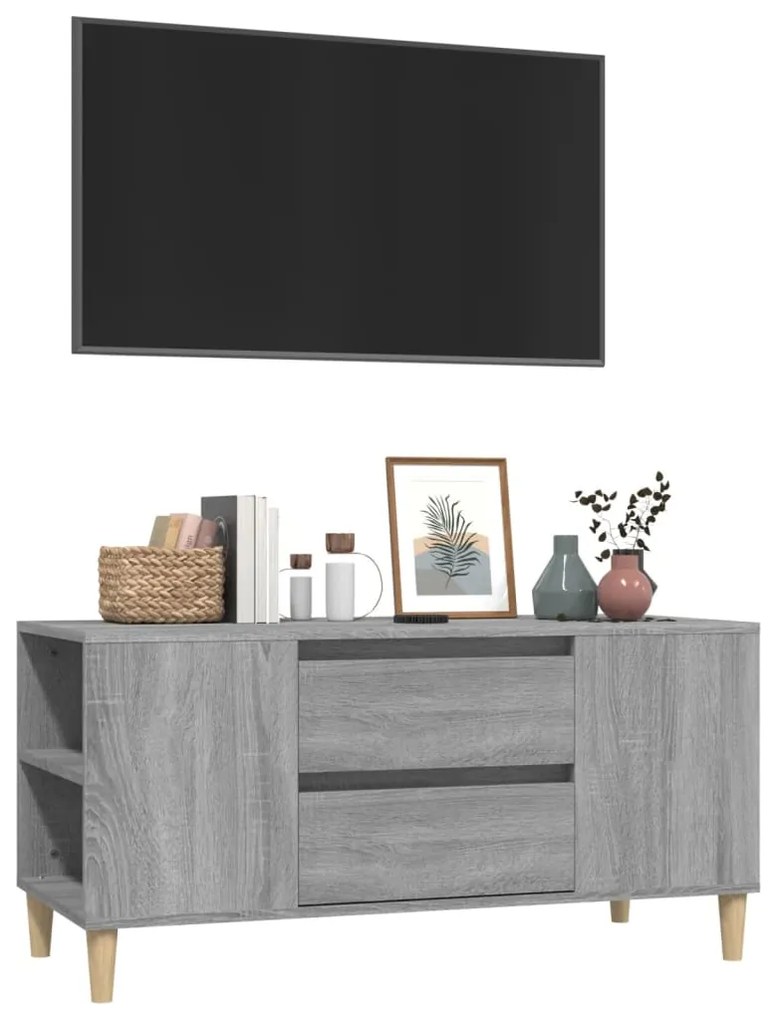 Móvel para TV 102x44,5x50 cm derivados madeira cinzento sonoma
