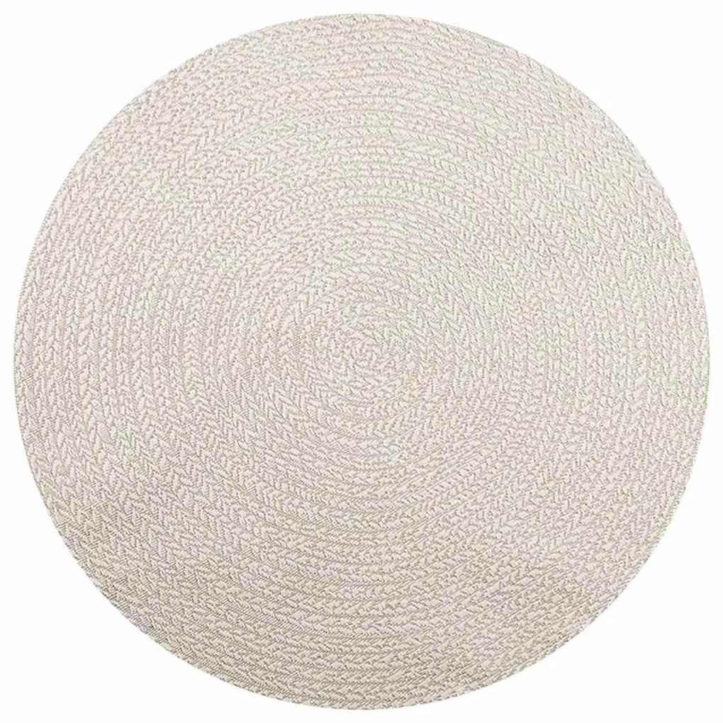 Tapete ZIZUR creme Ø 160 cm aspeto de juta interior e exterior