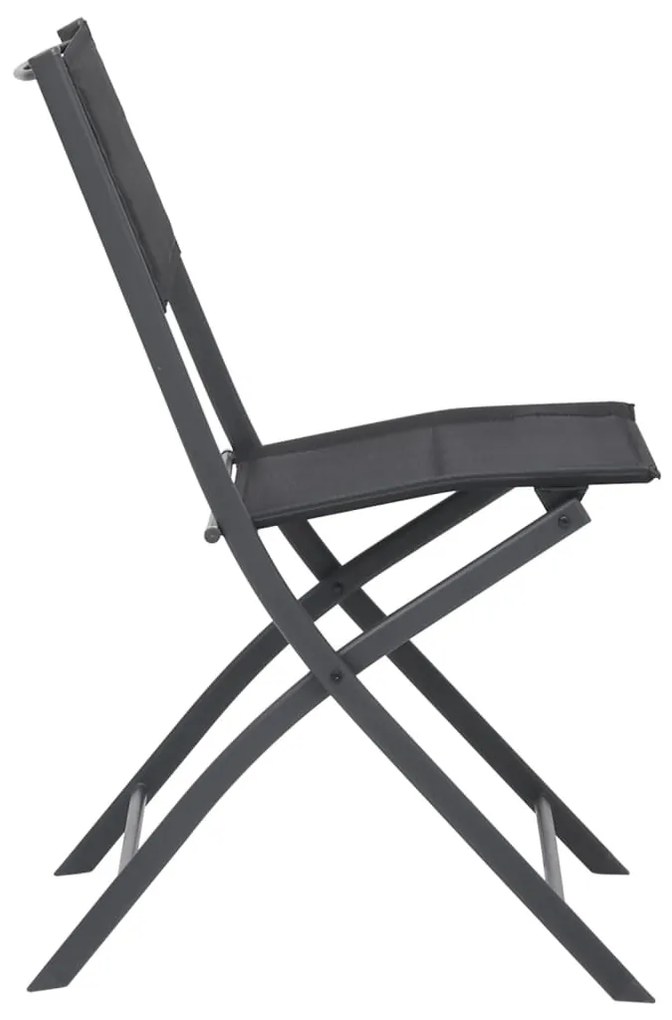Cadeiras de exterior dobráveis 2 pcs aço e textilene