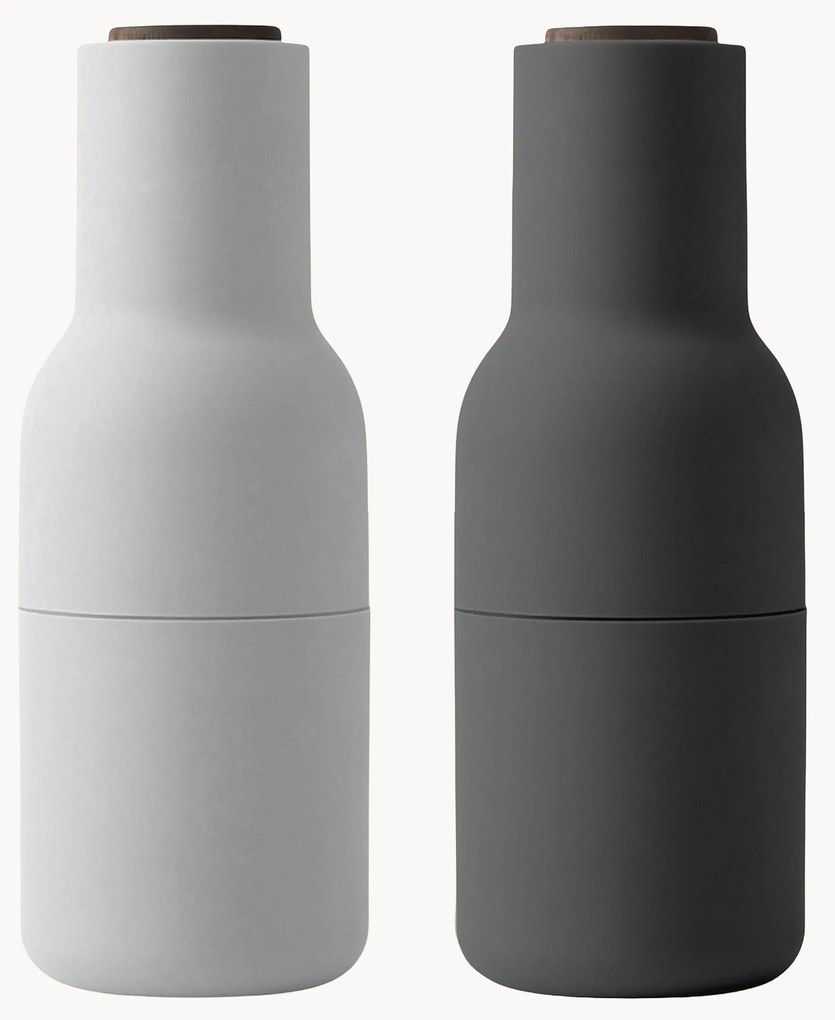 Moinho de sal e pimenta com tampa em madeira de nogueira Bottle Grinders, 2 uni.