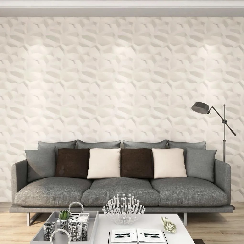 146300 vidaXL Painéis de parede 3D 24 pcs 0,5x0,5 m 6m²