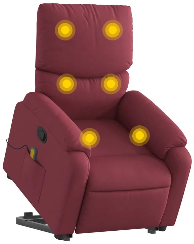 Poltrona de massagens reclin. elevatória tecido vermelho tinto